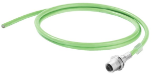 PROFINET cable, M12 socket, straight to open end, Cat 5, PUR, 1.5 m, green