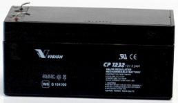 Lead-battery, 12 V, 3.2 Ah, 134 x 67 x 61 mm, faston plug 4.8 mm