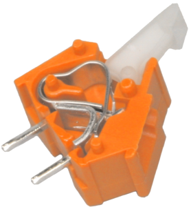 PCB terminal, 1 pole, pitch 5 mm, AWG 28-12, 24 A, cage clamp, orange, 256-746