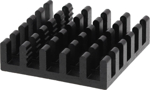 IC heatsink, 21 x 21 x 6 mm, 24.3 to 8 K/W, black anodized