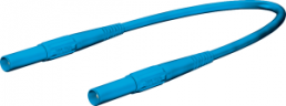 Measuring line with (4 mm plug, spring-loaded, straight) to (4 mm plug, spring-loaded, straight), 1.5 m, blue, silicone, 2.5 mm², CAT IV