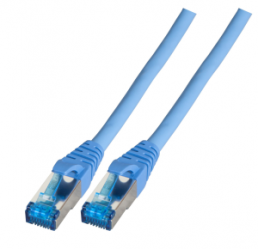 Patch cable, RJ45 plug, straight to RJ45 plug, straight, Cat 6A, S/FTP, LSZH, 0.25 m, blue