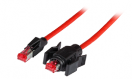 Patch cable, RJ45 plug, straight to RJ45 plug, straight, Cat 6A, S/FTP, PUR, 10 m, red