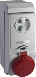 CEE wall socket, 5 pole, 16 A/380-415 V, red, 6 h, IP65, 83186