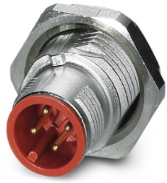 Plug, M12, 4 pole, solder pins, SPEEDCON locking, straight, 1457856