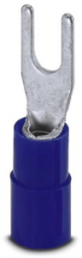 Insulated forked cable lug, 1.5-2.5 mm², AWG 16 to 14, M3, blue