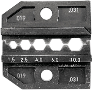 Crimping die for uninsulated connectors, 1.5-10 mm², AWG 16-8, 624 031 3 0