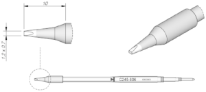 Soldering tip, Chisel shaped, Ø 0.7 mm, (L) 20 mm, C245806