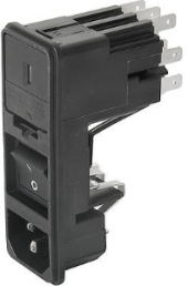 Plug C14, 3 pole, snap-in, plug-in connection, black, KG10.6101.105