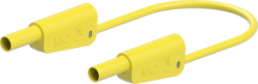 Measuring lead with (4 mm lamella plug, straight) to (4 mm lamella plug, straight), 1 m, yellow, PVC, 1.0 mm², CAT II, CAT III
