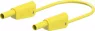 Measuring lead with (4 mm lamella plug, straight) to (4 mm lamella plug, straight), 1 m, yellow, PVC, 1.0 mm², CAT II, CAT III, 66.2010-10024