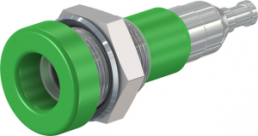 4 mm socket, solder connection, mounting Ø 8.3 mm, green, 23.0110-25