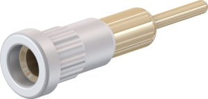 4 mm socket, round plug connection, mounting Ø 6.8 mm, white, 23.1014-29