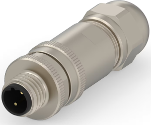 Circular connector, 2 pole, screw connection, screw locking, straight, T4111412021-000