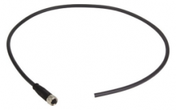 Sensor actuator cable, M8-cable socket, straight to open end, 4 pole, 1 m, PUR, black, 21348100489010