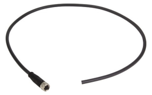 Sensor actuator cable, M8-cable socket, straight to open end, 4 pole, 0.5 m, PUR, black, 21348100489005