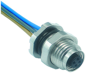 Sensor actuator cable, M5-flange socket, straight to open end, 3 pole, 0.2 m, 1 A, 09 3106 86 03