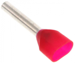 Insulated twin wire end ferrule, 1.0 mm², 12 mm long, red, 216-542