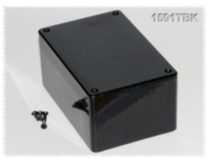 ABS enclosure, (L x W x H) 120 x 80 x 59 mm, black (RAL 9005), IP54, 1591TBK