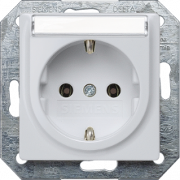 German schuko-style socket outlet with label field, metal, 16 A/250 V, Germany, IP20, 5UB1933