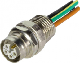 Sensor actuator cable, M12-flange socket, straight to open end, 5 pole, 0.3 m, 12 A, 21033096501