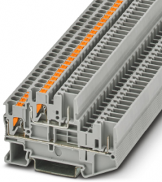 Double level terminal, push-in connection, 0.14-4.0 mm², 4 pole, 22 A, 6 kV, gray, 3210871