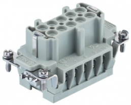 Socket contact insert, 10B, 10 pole, equipped, screw connection, with PE contact, 09330102791