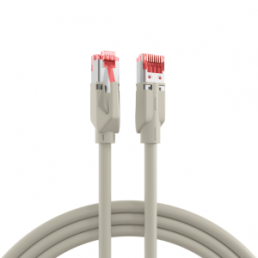 Patch cable, RJ45 plug, straight to RJ45 plug, straight, Cat 7, S/FTP, LSZH, 0.15 m, gray