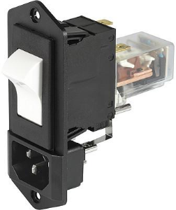 Combination element C14, screw mounting, plug-in connection, black, 6145.0022.001