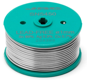 Solder wire, lead-free, SAC (Sn99Ag0.3Cu0.7), Ø 1 mm, 0.05 kg