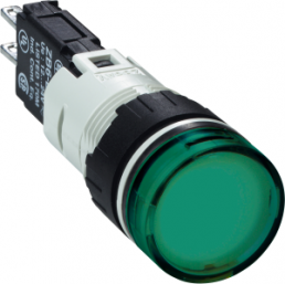 Signal light, waistband round, green, front ring black, mounting Ø 16 mm, XB6AV3BB