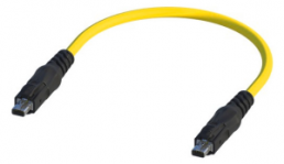 Sensor actuator cable, 0.5 m, T1 industrial plug straight to T1 industrial plug straight, 1x2xAWG 26/27, 33280202001005