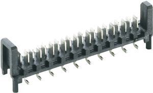 Pin header, 12 pole, pitch 1.27 mm, straight, black, MICS/SMD 12