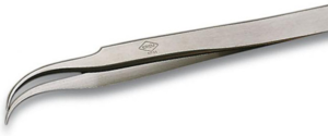 ESD precision tweezers, uninsulated, antimagnetic, stainless steel, 116 mm, 7SA