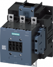 Power contactor, 3 pole, 150 A, 2 Form A (N/O) + 2 Form B (N/C), coil 380-420 V AC/DC, screw connection, 3RT1055-6AV36