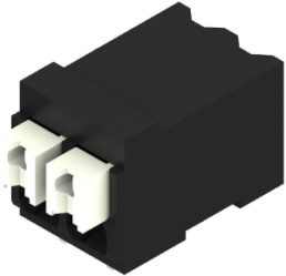 PCB terminal, 2 pole, pitch 3.5 mm, AWG 28-14, 12 A, spring-clamp connection, black, 1412410000