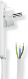 Connection line, Europe, plug type E + F, angled on open end, white, 1.5 m