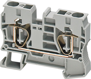 Terminal block, 2 pole, 0.5-10 mm², clamping points: 2, gray, spring balancer connection, 20 A