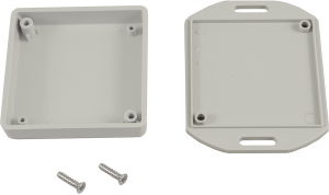 ABS miniature enclosure, (L x W x H) 60 x 60 x 15 mm, light gray (RAL 7035), IP54, 1551TTFLGY