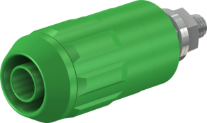 4 mm socket, screw connection, mounting Ø 12 mm, CAT II, green, 66.9684-25