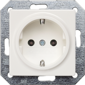 German schuko-style socket, white, 16 A/250 V, Germany, IP20, 5UB1511