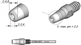 Desoldering tip, Round, Ø 4.8 mm, (L) 58 mm, C560007