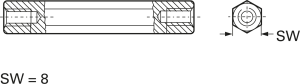 Hexagonal spacer bolt, Internal/Internal Thread, M4/M4, 40 mm, polyamide