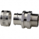 Straight hose fitting, M20, 20 mm, Stainless steel/Brass, nickel-plated, IP40, metal, (L) 35.5 mm