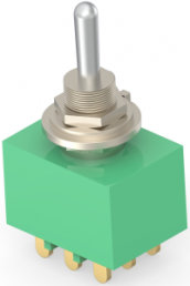 Toggle switch, metal, 3 pole, latching, On-On, 6 A/125 VAC, 4 A/28 VDC, gold-plated, 3-1437558-5