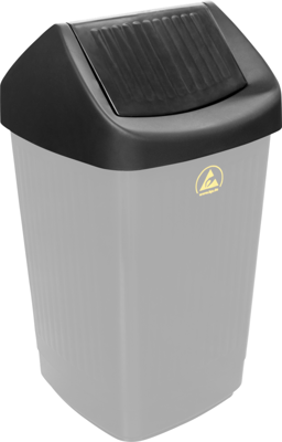 ESD swing cover, for recycle bin C-213 6980, 50 l, (L x W) 650 x 360 mm, black, C-213 6980-D