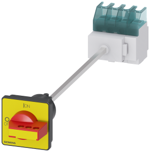 Emergency stop load-break switch, Rotary actuator, 4 pole, 32 A, 690 V, (W x H x D) 67 x 79 x 385 mm, front installation/DIN rail, 3LD2217-1TL13