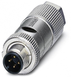 Plug, M12, 4 pole, IDC connection, screw locking, straight, 1413993