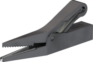 Alligator clip, black, max. 9.5 mm, L 62 mm, socket 4 mm, 64.9209-21