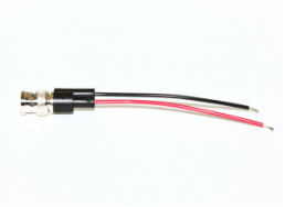 Coaxial cable, BNC plug (straight) to open end, grommet black/red, 0.102 m, BU-5100-A-4-0